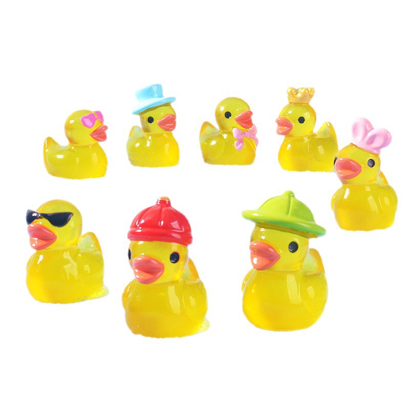 Home Decor Zen - Mini Yellow Luminous Duck Ornament Miniature