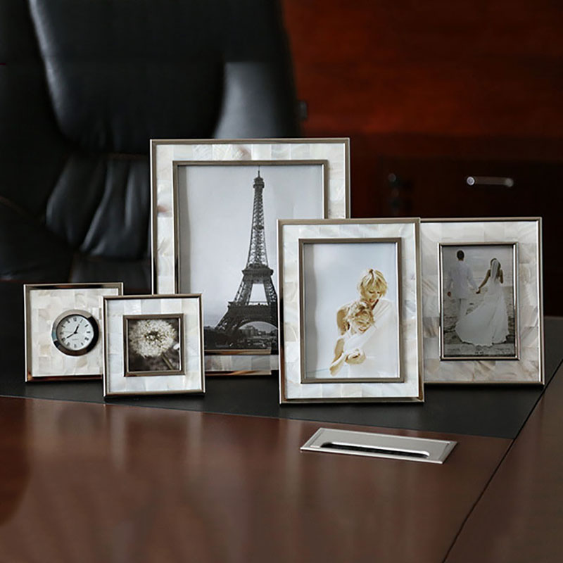 Bamboo Photo Frame - European Shell Decorative Alloy Photo Frames