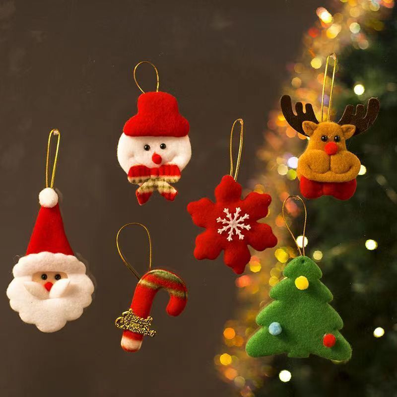 Home Decor Xmas - Christmas Plush Santa Tree Ornaments 12pcs