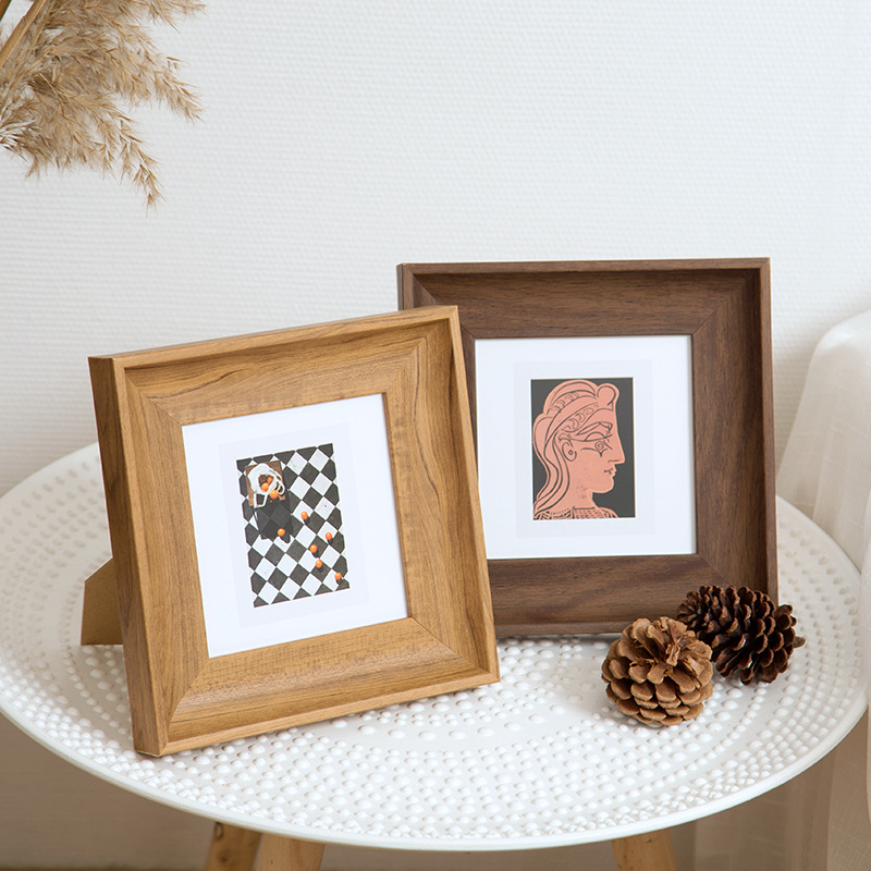 Bamboo Photo Frame - Minimalist Square Photo Frame Versatile Display