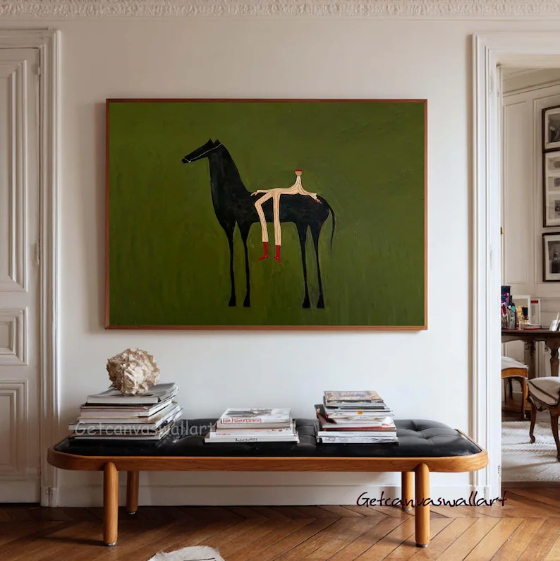 Home Decor Zen - Modern Abstract Western Horse & Figure