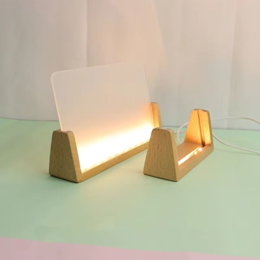 Warm Light Wooden Lighted Base - огляд і ціна Bamboo Photo Frame