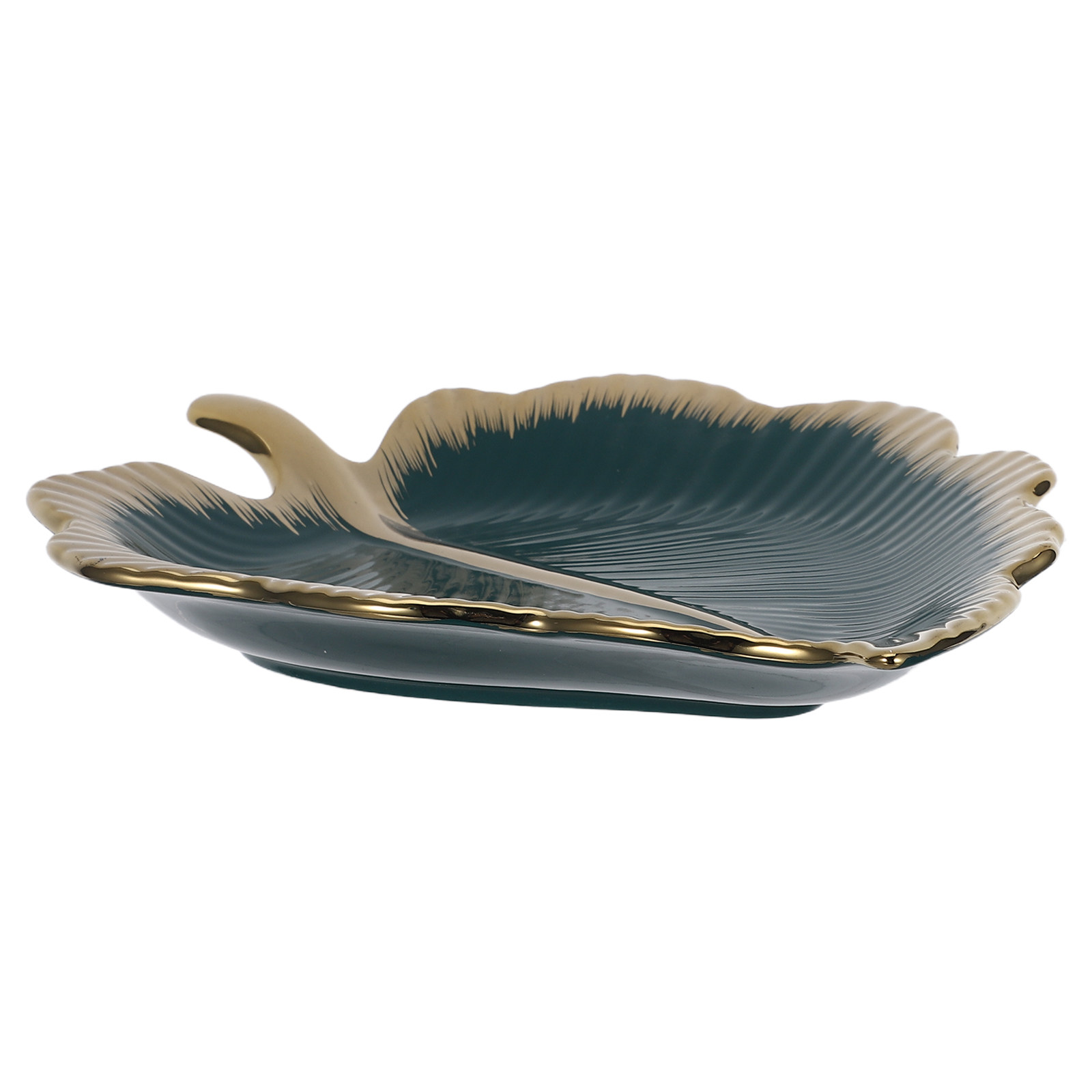 Leaf Shape Ceramic Tray Green  - огляд і ціна Ceramic Trinket Dish