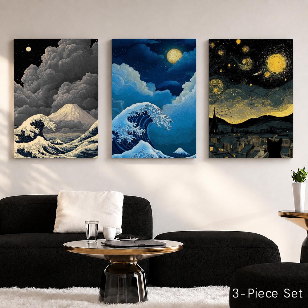 Japandi style Moonlit Waves Fr - огляд і ціна Home Decor Japandi Style