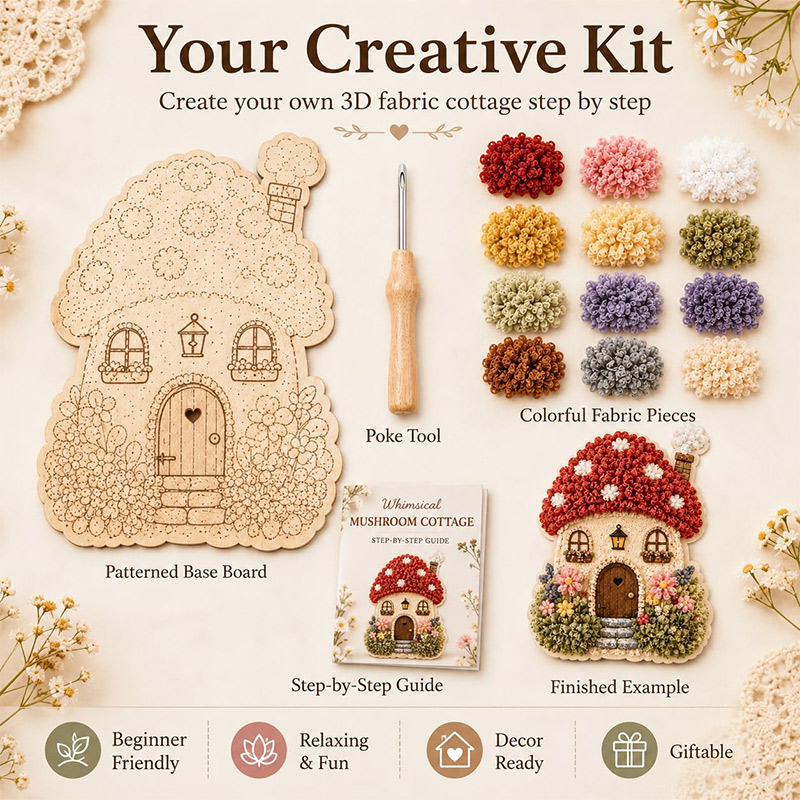 3D Mushroom House Poke Art DIY - огляд і ціна Home Decor Com