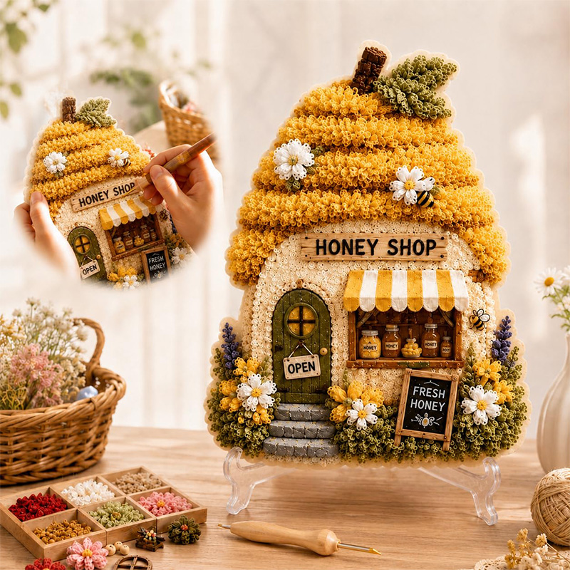 3D Mushroom House Poke Art DIY - огляд і ціна Home Decor Com