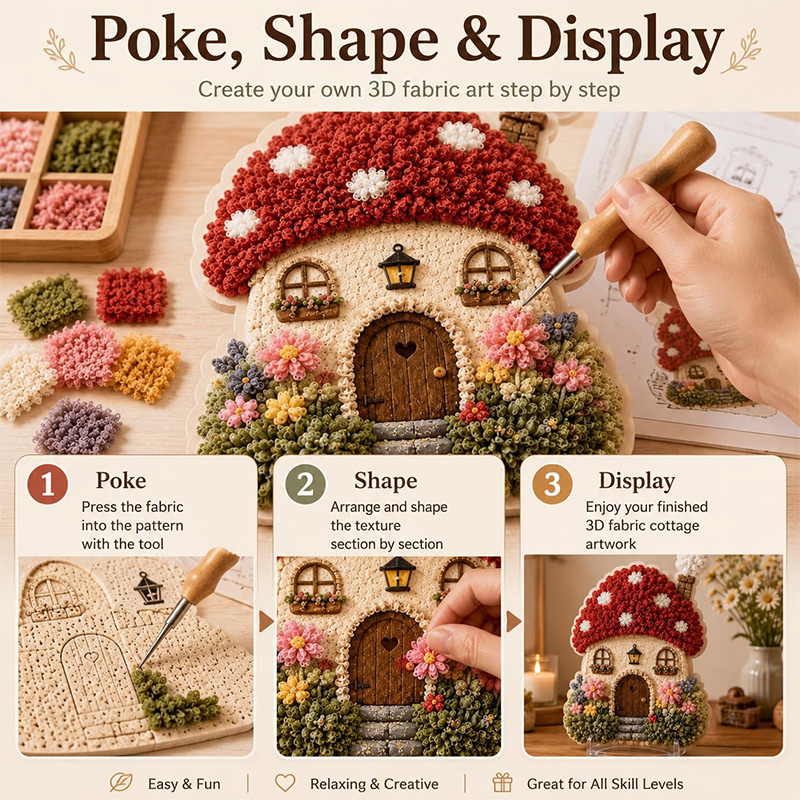 3D Mushroom House Poke Art DIY - огляд і ціна Home Decor Com