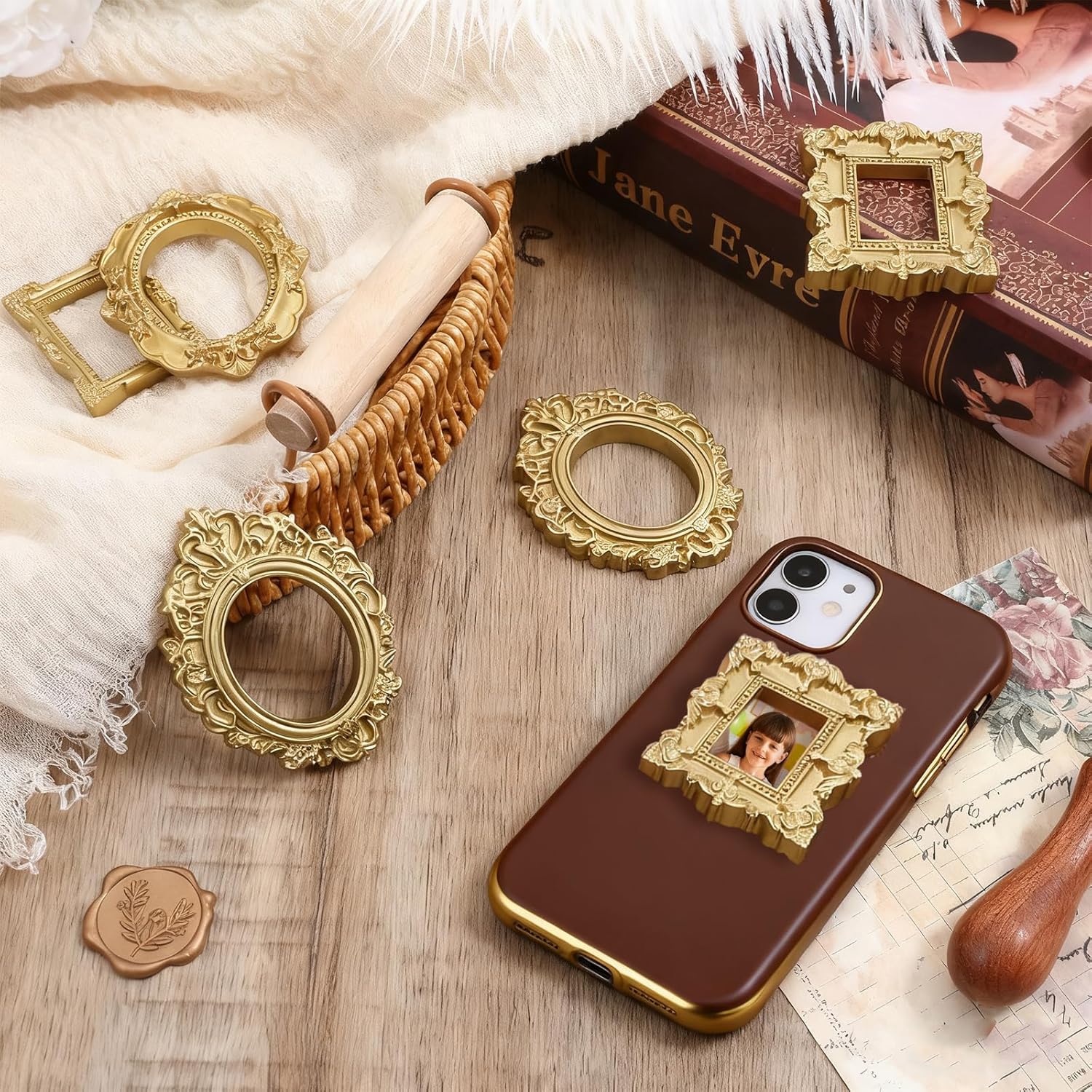 5/20Pcs Vintage Golden Mini Re - огляд і ціна Bamboo Photo Frame
