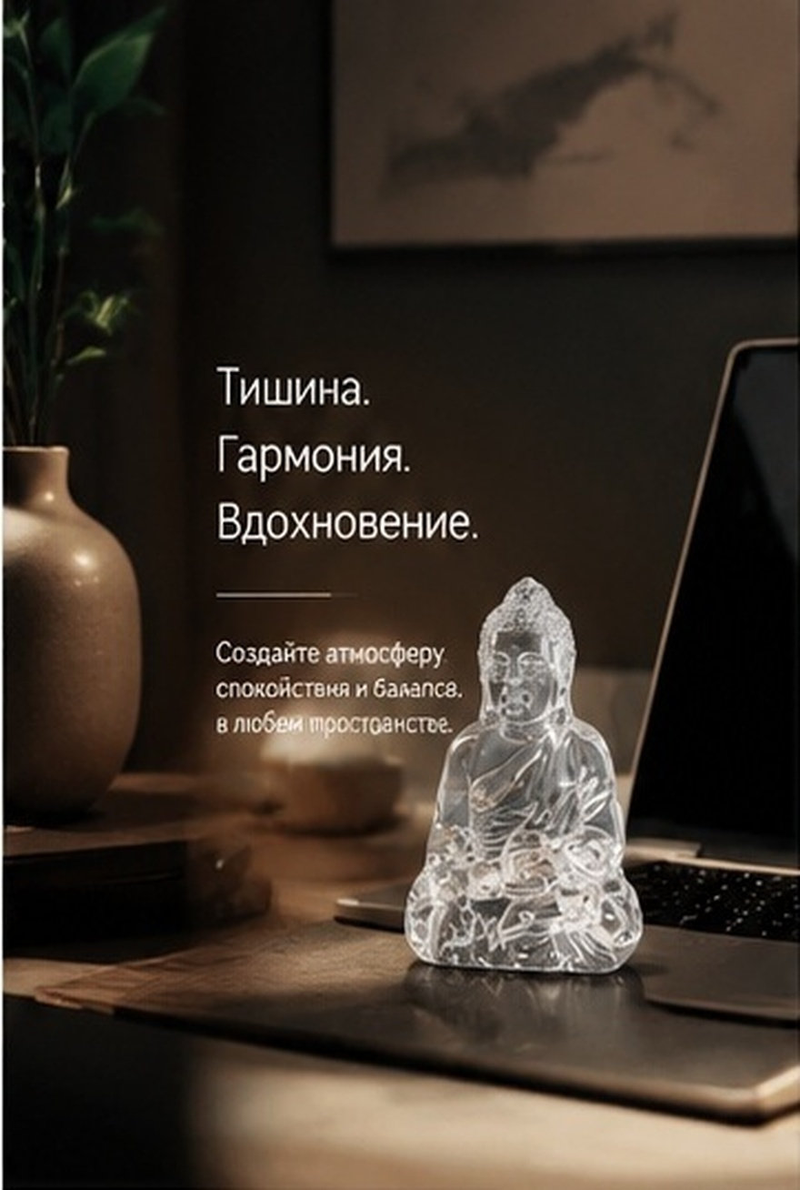 Minimalist Crystal Buddha Stat - огляд і ціна Home Decor Zen