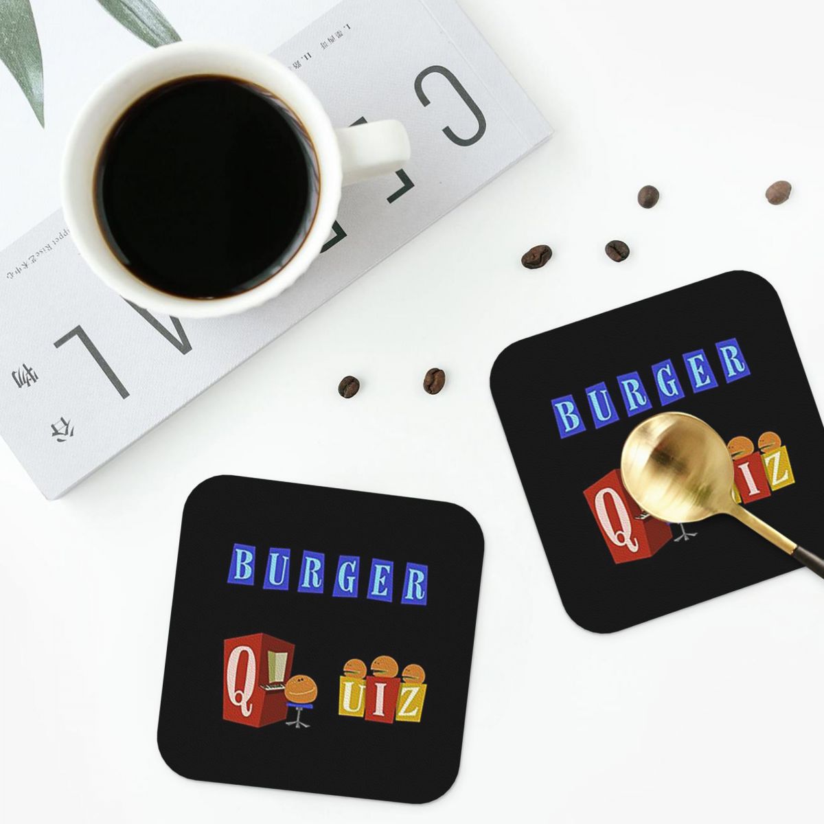 Burger Quiz New Logo Coasters  - огляд і ціна Home Decor Quiz Free