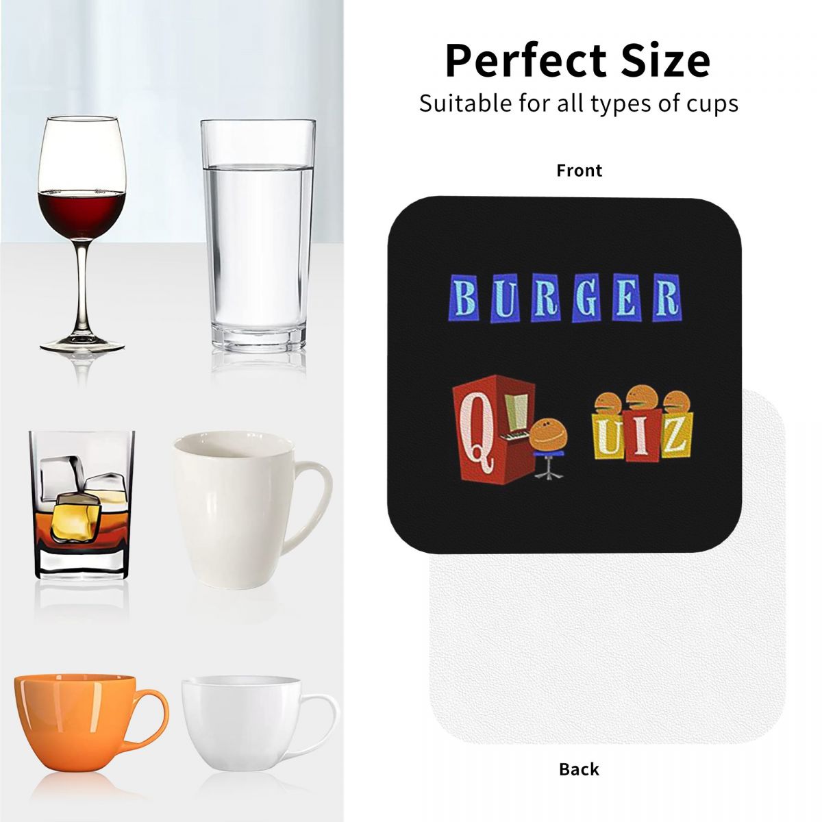 Burger Quiz New Logo Coasters  - огляд і ціна Home Decor Quiz Free