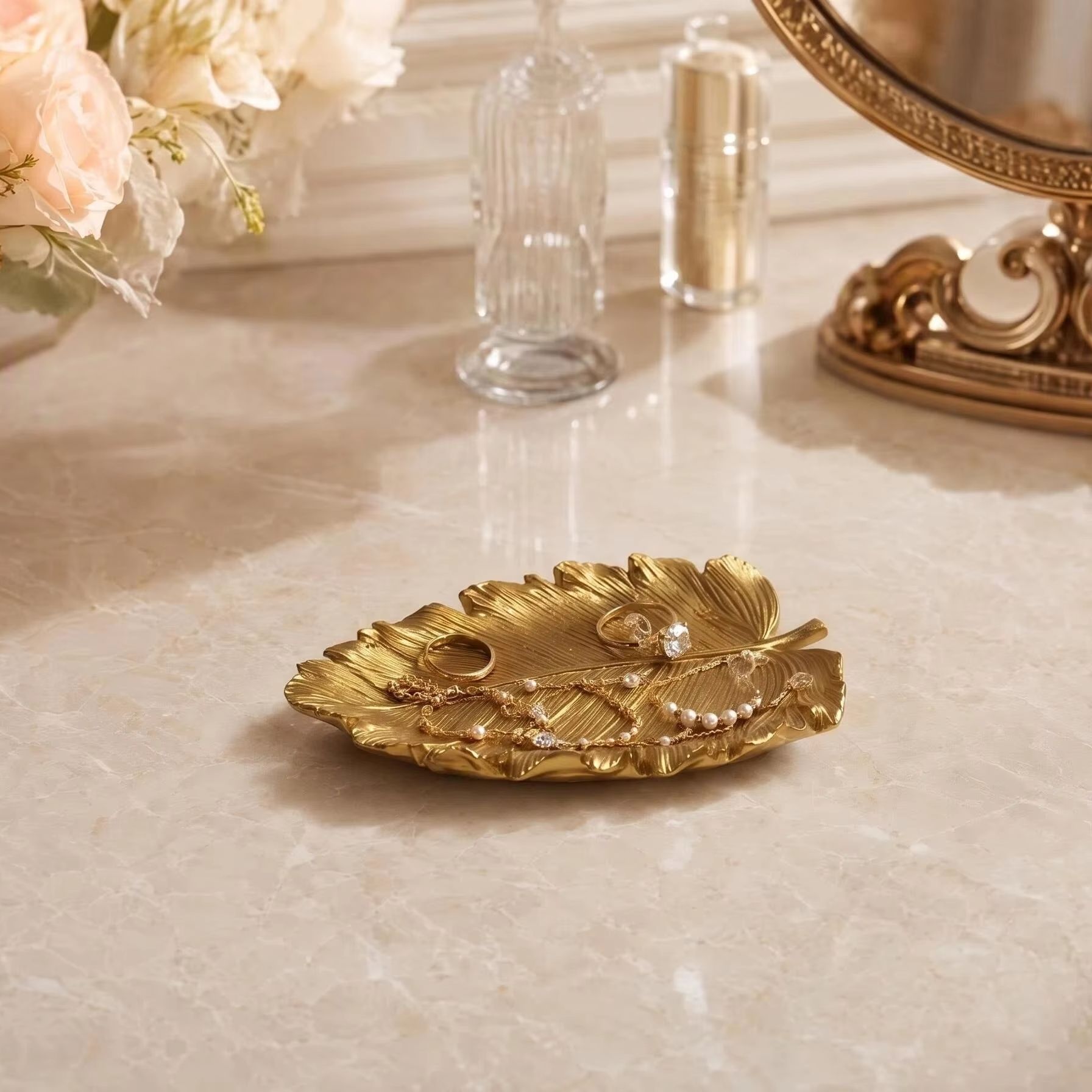 Light Luxury Golden Leaf Stora - огляд і ціна Ceramic Trinket Dish